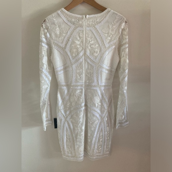 Lulus Spread Your Shine White Embroidered Long Sleeve Mini Dress Small NWT - Picture 12 of 16